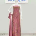 Purple V-Neck Embellished Custom Dress