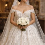 Off-Shoulder Lace Bridal Gown