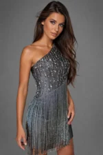 Strapless Gold Beaded Wedding Party Gown - Image 5
