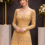 Champagne Gold Embroidered Evening Gown